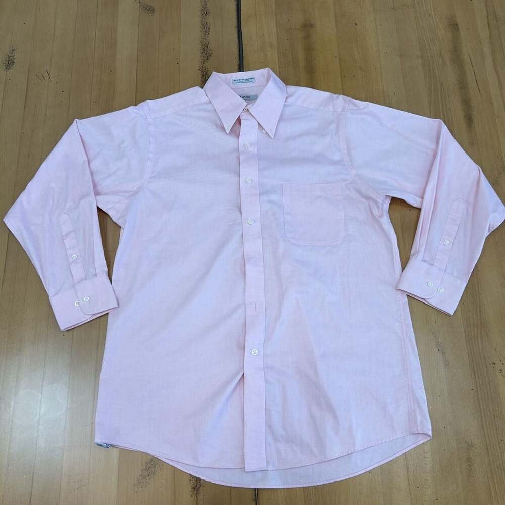 IZOD Pink Dress Shirt Size L 16 32/33 Pinpoint Cotton